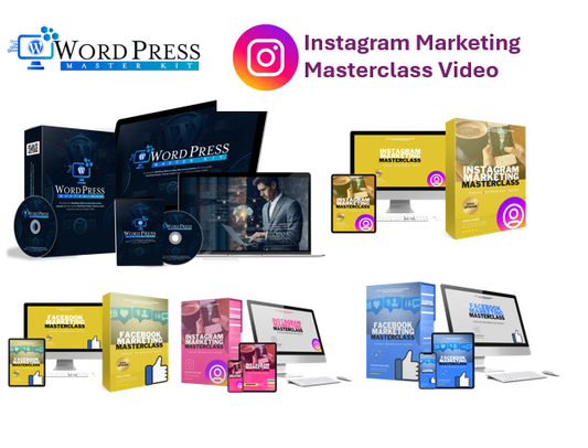 WordPress Master Kit - Facebook &  Instagram Marketing Masterclass eBooks and Video Upgrade